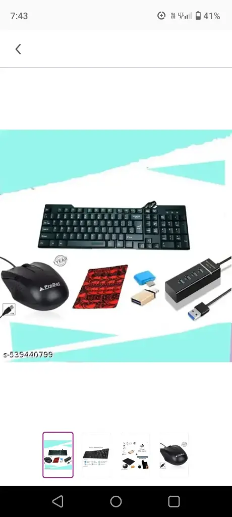 Keyboard and mouse combo, with 4 pin adapter, combo , OTG free, mouse pad
