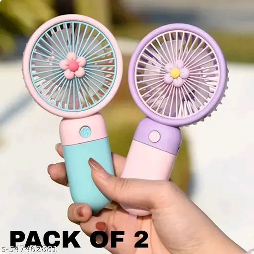 Mini fan, rechargeable, pack of 2